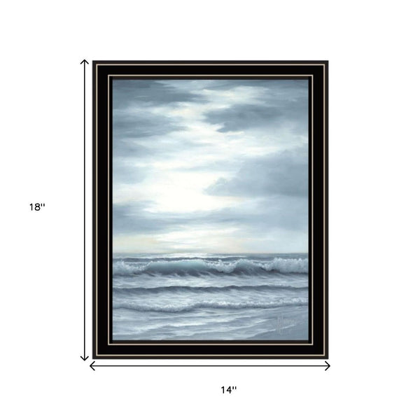 HomeRoots Set of Two Coastal-Inspired "The Ocean Blue" Framed Wall Art - High Tide at Sunset Elegance 568585
