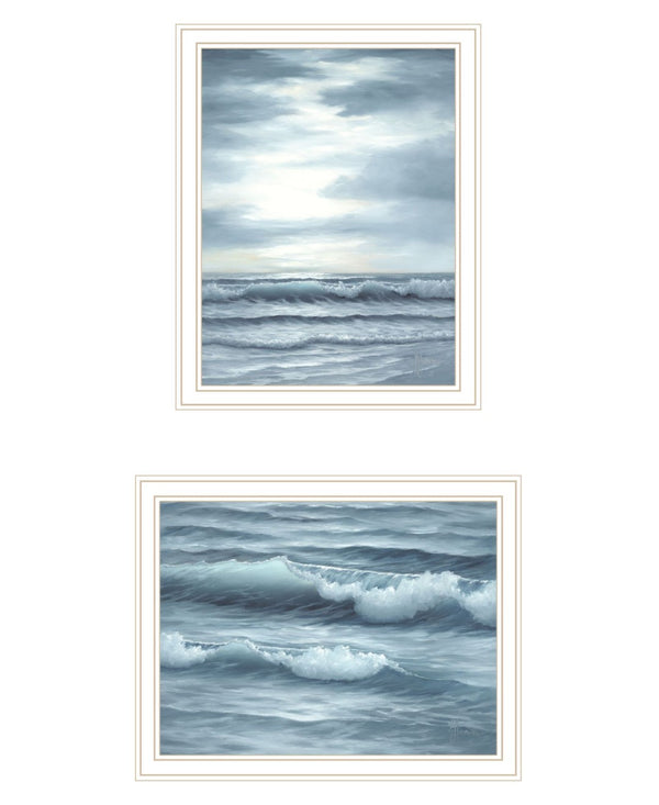 HomeRoots Set of Two Coastal Sunset Framed Art Prints - High Tide at Sunset for Elegant Home Décor 568586
