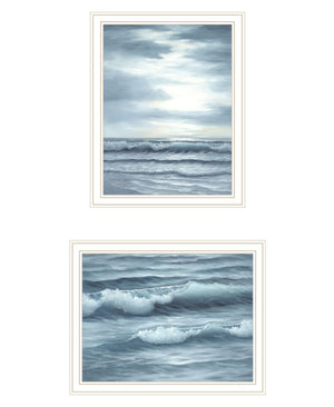 HomeRoots Set of Two Coastal Sunset Framed Art Prints - High Tide at Sunset for Elegant Home Décor 568586