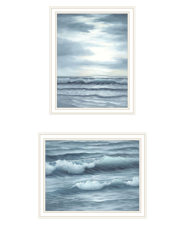 HomeRoots Set of Two Coastal Sunset Framed Art Prints - High Tide at Sunset for Elegant Home Décor 568586