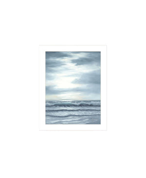 HomeRoots Set Of Two "The Ocean Blue" Framed Wall Art – Serene Sunset Coastal Decor for Modern Spaces 568587