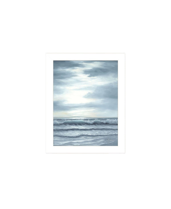 HomeRoots Set Of Two "The Ocean Blue" Framed Wall Art – Serene Sunset Coastal Decor for Modern Spaces 568587