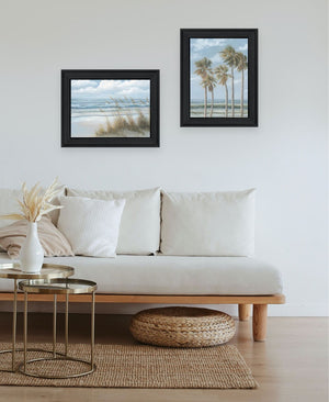 HomeRoots Set of Two Coastal Framed Art Prints - "Ocean Breeze, Palm Trees & Sea Oats" - Elegant Decor 568588