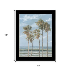 HomeRoots Set of Two Coastal-Inspired Framed Prints Featuring Palm Trees & Sea Oats - Perfect Beach Decor! 568589
