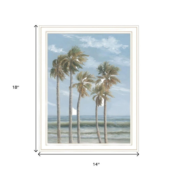 HomeRoots Set of Two Elegant Coastal Wall Art Prints – Framed Palm Trees & Sea Oats for Breezy Decor 568591