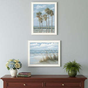 HomeRoots Set of Two Elegant Coastal Wall Art Prints – Framed Palm Trees & Sea Oats for Breezy Decor 568591