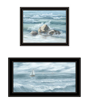 HomeRoots Set of Two Contemporary Black Framed Wall Art Prints – Elegant Home Décor for Any Space 568594