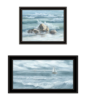 HomeRoots Set of Two Contemporary Black Framed Wall Art Prints – Elegant Home Décor for Any Space 568594