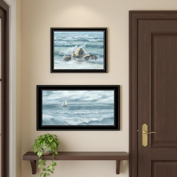 HomeRoots Set of Two Contemporary Black Framed Wall Art Prints – Elegant Home Décor for Any Space 568594