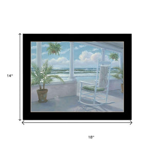 HomeRoots Set of Two Coastal Porch Wall Art - Black Framed Serenity for Stylish Home Décor & Relaxation 568597