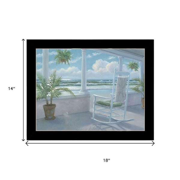 HomeRoots Set of Two Coastal Porch Wall Art - Black Framed Serenity for Stylish Home Décor & Relaxation 568597