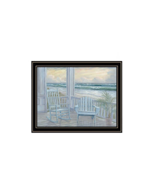 HomeRoots Set of Two Coastal Porch Art Prints – Relaxing Black Framed Decor for Modern Home & Beach Vibes 568598