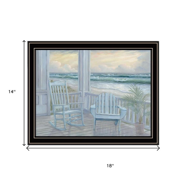 HomeRoots Set of Two Coastal Porch Art Prints – Relaxing Black Framed Decor for Modern Home & Beach Vibes 568598