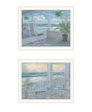 HomeRoots Set of Two Coastal-Inspired White Framed Wall Art Prints for a Relaxed Beachy Vibe in Any Space 568599