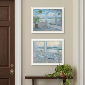 HomeRoots Set of Two Coastal-Inspired White Framed Wall Art Prints for a Relaxed Beachy Vibe in Any Space 568599
