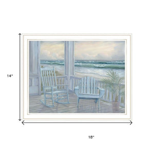 HomeRoots Set of Two Coastal-Inspired White Framed Wall Art Prints for a Relaxed Beachy Vibe in Any Space 568599