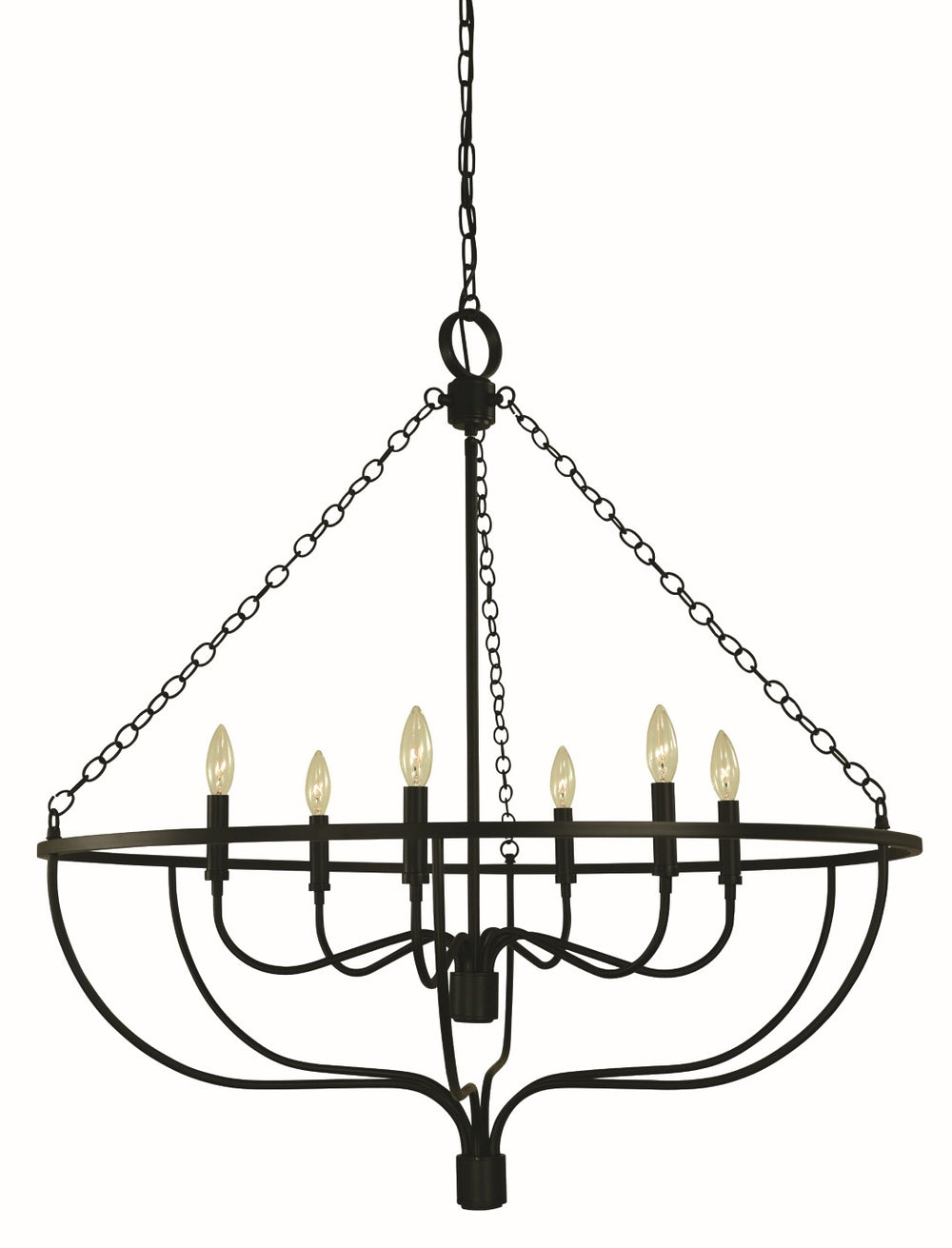 Framburg 6-light Elegant Town Dining Chandelier - Usa-made Fixture With A Unique Masculine And Feminine Design Brushed Brass Metal 5680 Br
