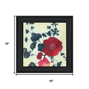 HomeRoots Set of Two Japanese Blossoms I Elegant Black Framed Wall Art for Modern Home Décor & Gallery Display 568604