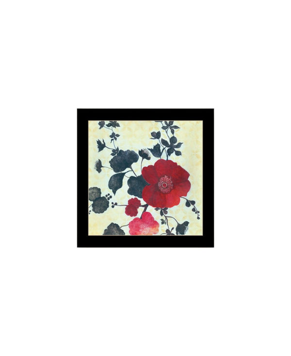 HomeRoots Set Of Two Japanese Blossoms I Elegant Black Framed Wall Art for Modern Home Decor & Style 568605