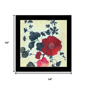 HomeRoots Set Of Two Japanese Blossoms I Elegant Black Framed Wall Art for Modern Home Decor & Style 568605