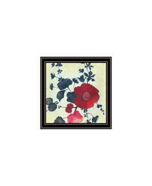 HomeRoots Set of Two Japanese Blossoms Wall Art Prints in Black Frames – Modern Floral Decor for Any Space 568606