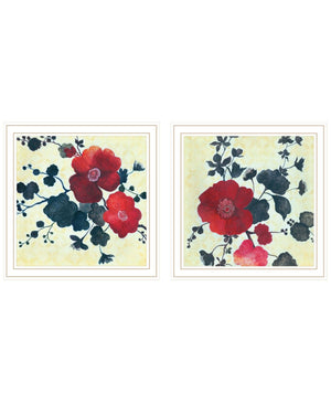 HomeRoots Set of Two Japanese Blossoms Framed Wall Art - Elegant Floral Prints for Modern Home Décor 568607