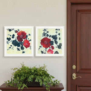 HomeRoots Set of Two Japanese Blossoms Framed Wall Art - Elegant Floral Prints for Modern Home Décor 568607