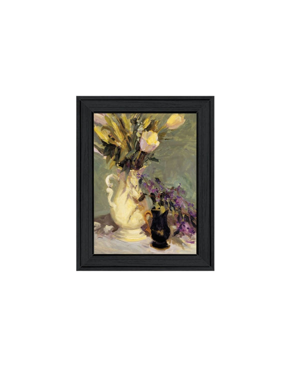 HomeRoots Set of Two Framed Abstract Tulip & Lavender Vases Wall Art - Modern Botanical Decor for Any Space 568608