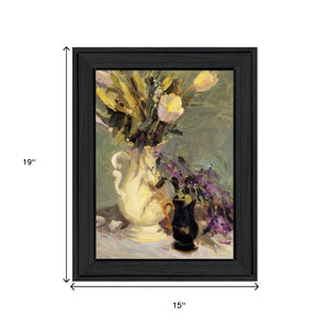 HomeRoots Set of Two Framed Abstract Tulip & Lavender Vases Wall Art - Modern Botanical Decor for Any Space 568608