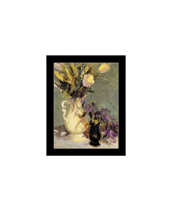 HomeRoots Set of Two Framed Abstract Floral Prints - Modern Tulips & Lavender Wall Art for Stylish Decor 568609