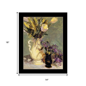HomeRoots Set of Two Framed Abstract Floral Prints - Modern Tulips & Lavender Wall Art for Stylish Decor 568609