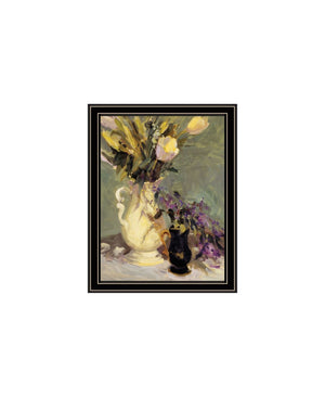 HomeRoots Set of Two Framed Abstract Floral Art Pieces - Vibrant Tulips & Lavender for Modern Decor 568610