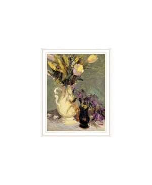 HomeRoots Set of Two Framed Abstract Floral Vases – Modern Tulips & Lavender Wall Art for Elegant Décor 568611