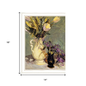 HomeRoots Set of Two Framed Abstract Floral Vases – Modern Tulips & Lavender Wall Art for Elegant Décor 568611