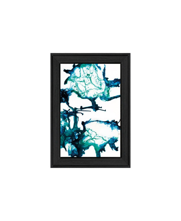 HomeRoots Set of Two Abstract Ocean Wall Art Prints in Black Frames - Elevate Your Home Décor Today! 568612