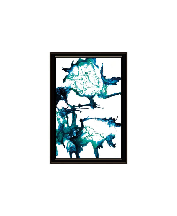 HomeRoots Set of Two Coastal Abstract Ocean Prints in Black Frames - Modern Wall Art for Stylish Décor 568614