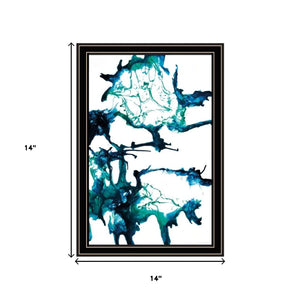 HomeRoots Set of Two Coastal Abstract Ocean Prints in Black Frames - Modern Wall Art for Stylish Décor 568614