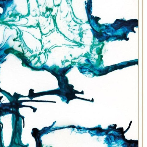 HomeRoots Set of Two Modern Abstract Ocean Prints in White Frames - Perfect Coastal Wall Art for Any Space 568615
