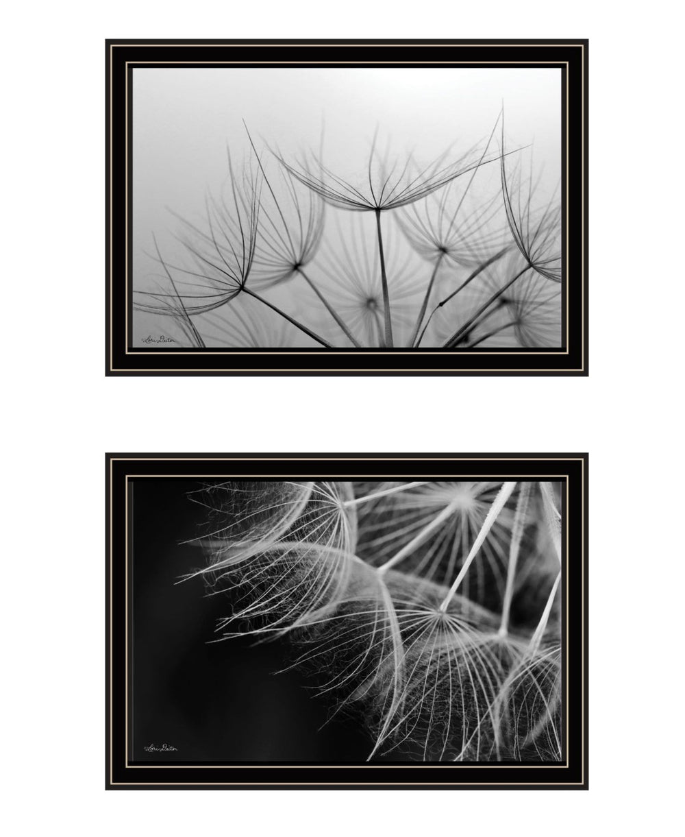 HomeRoots Set of Two Elegant Black Framed Floral Wall Art – Timeless Decor for Living Spaces & Offices 568618