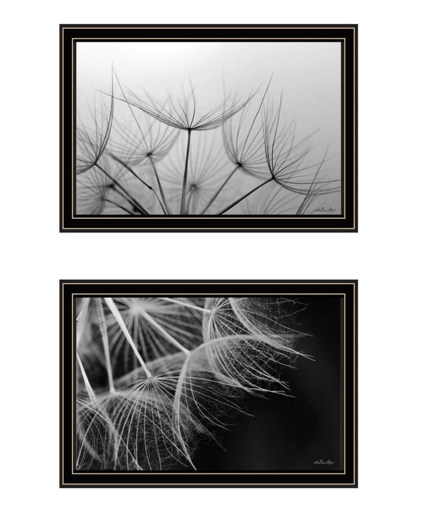 HomeRoots Set of Two Elegant Black Framed Floral Wall Art – Timeless Decor for Living Spaces & Offices 568618