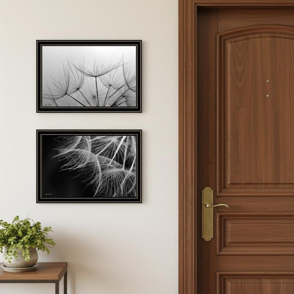 HomeRoots Set of Two Elegant Black Framed Floral Wall Art – Timeless Decor for Living Spaces & Offices 568618