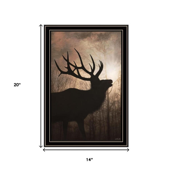 HomeRoots Set of Two Elk at Sunrise Framed Wall Art - Stunning Nature Prints for Your Home Décor Collection 568620