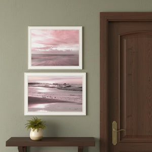 HomeRoots Set of Two "Yes Believe It! Pink Beach Sand" Framed Art Prints - Modern Coastal Wall Décor 568623