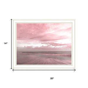 HomeRoots Set of Two "Yes Believe It! Pink Beach Sand" Framed Art Prints - Modern Coastal Wall Décor 568623