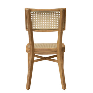 English Elm Christopher Knight Home® - Netro Acacia Wood Dining Chair Set of 2 with Light Brown Wicker Rattan Backrest Rustic Teak Comfort (96) N775P321708T