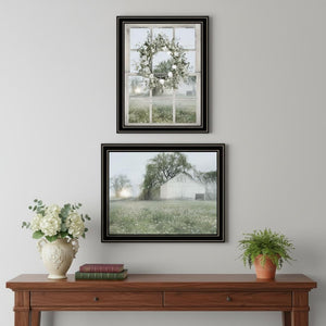 HomeRoots Set of Two Charming Green Country Morning Framed Prints – Stylish Art for Home & Office Decor 568626