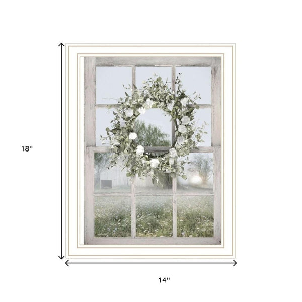 HomeRoots Set of Two Green Country Morning Wall Art Prints in Elegant White Frames for Timeless Decor 568627