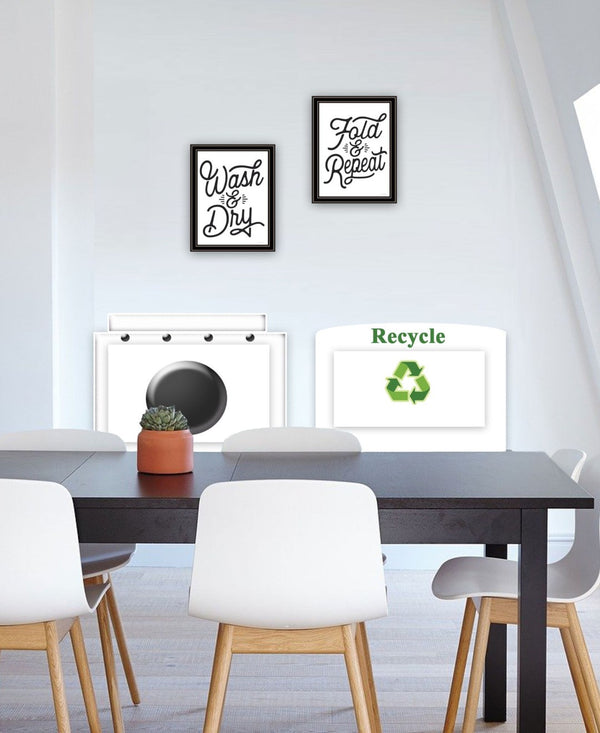 HomeRoots Set of Two "Laundry Collection" Modern Black Framed Wall Art Prints for Stylish Home Décor 568631