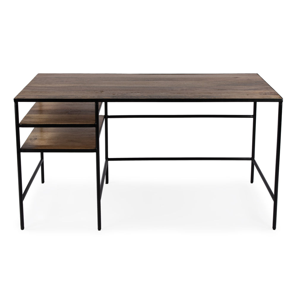 Butler Specialty Jensen Industrial-style Writing Desk With Solid Mango Wood Top And Sleek Iron Frame For Home Office Light Brown Iron,Mango Solids 5686330-butler