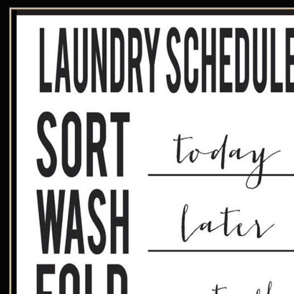 HomeRoots Set of Three Framed Laundry Prints - Modern Wall Art for a Stylish Laundry Room Makeover! 568634